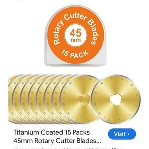 Rotary Cutter 45mm Blades, 15 pack, NEW
